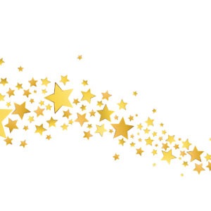 Sternenregen, gold, kleine und große Sterne