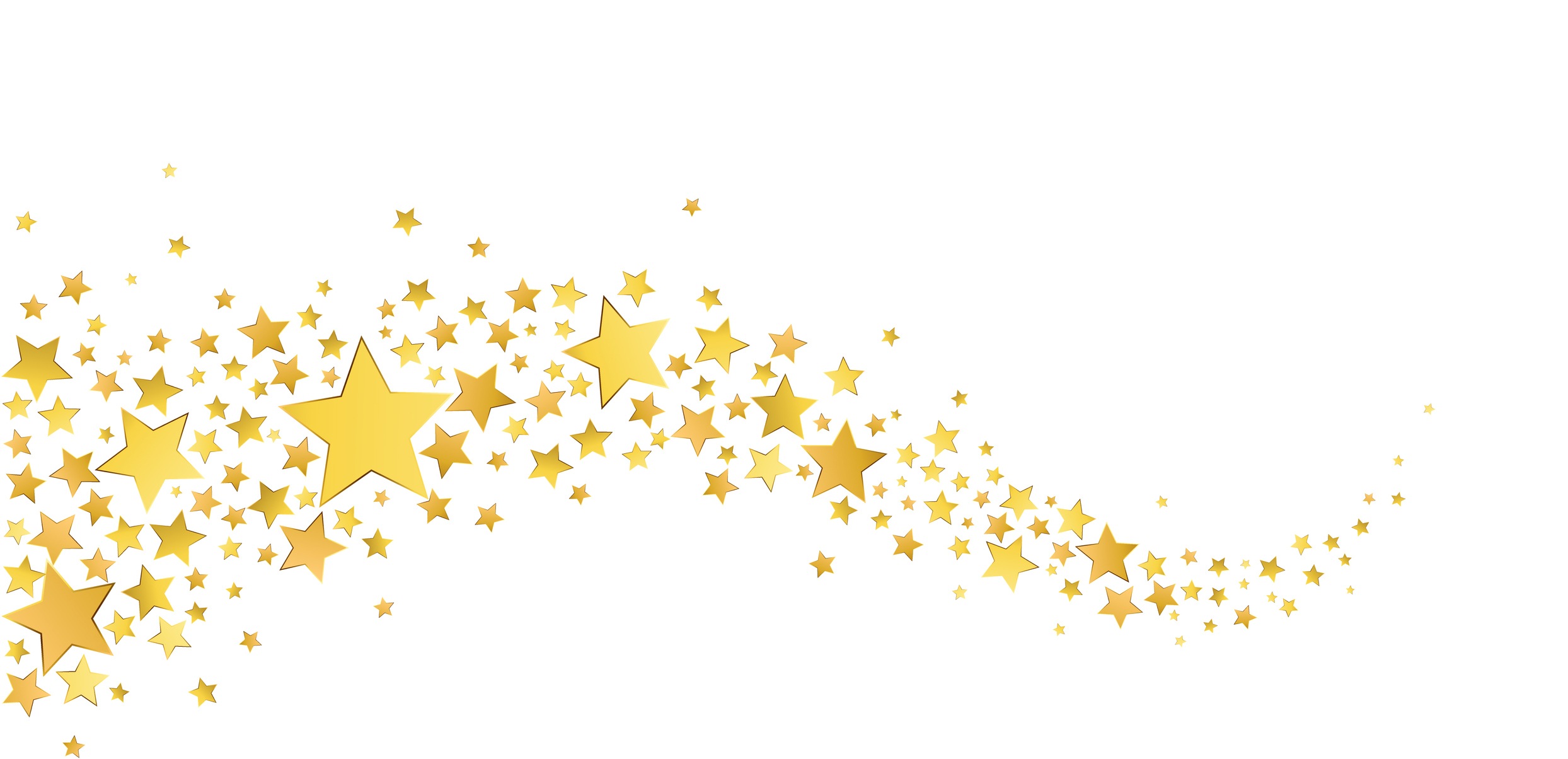 Sternenregen, gold, kleine und große Sterne